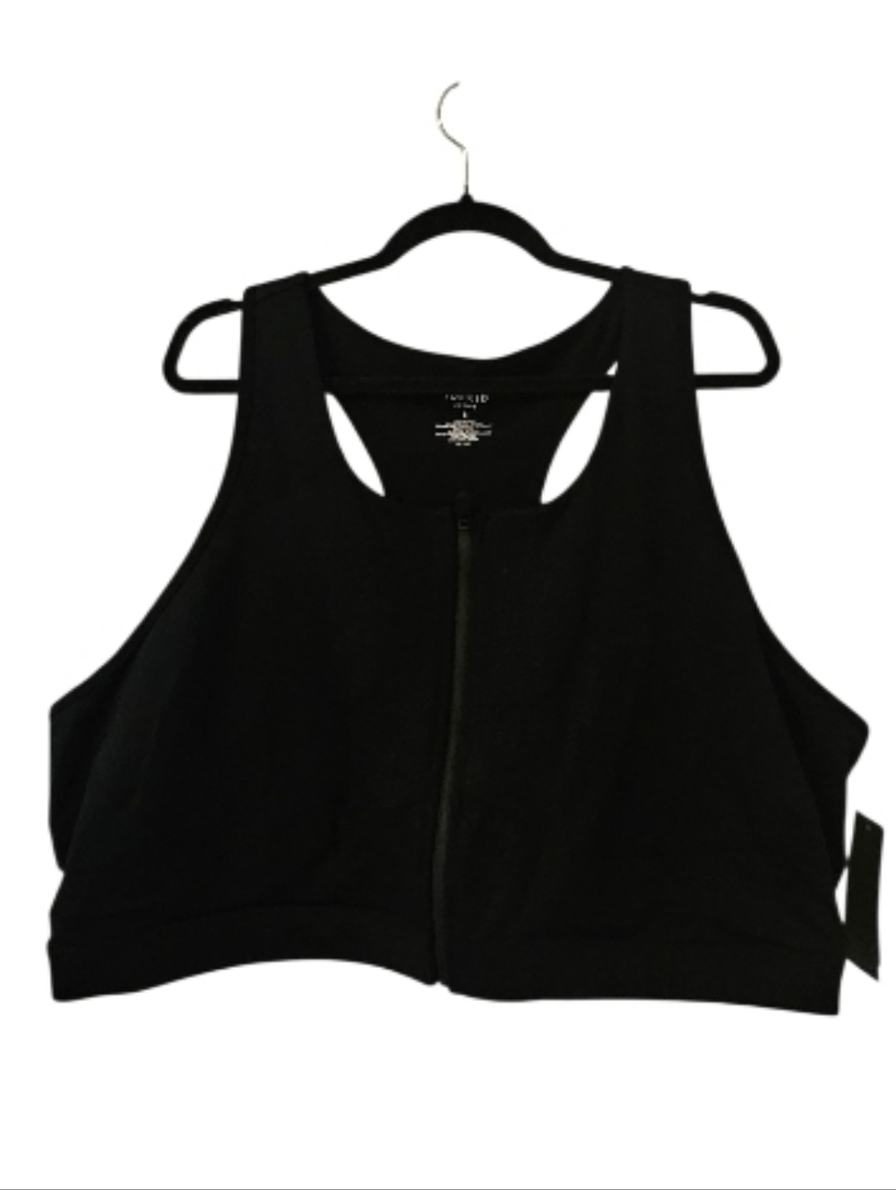 Black Torrid Women's Low-Impact Wireless Zip-Front Active Sports Bra